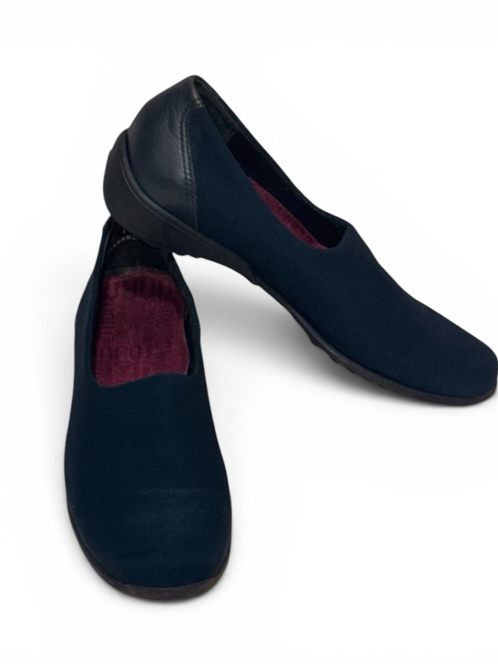 Munro Traveler Navy Blue Stretch Fabric Slip On Comfort Flats Shoes Size 7 M